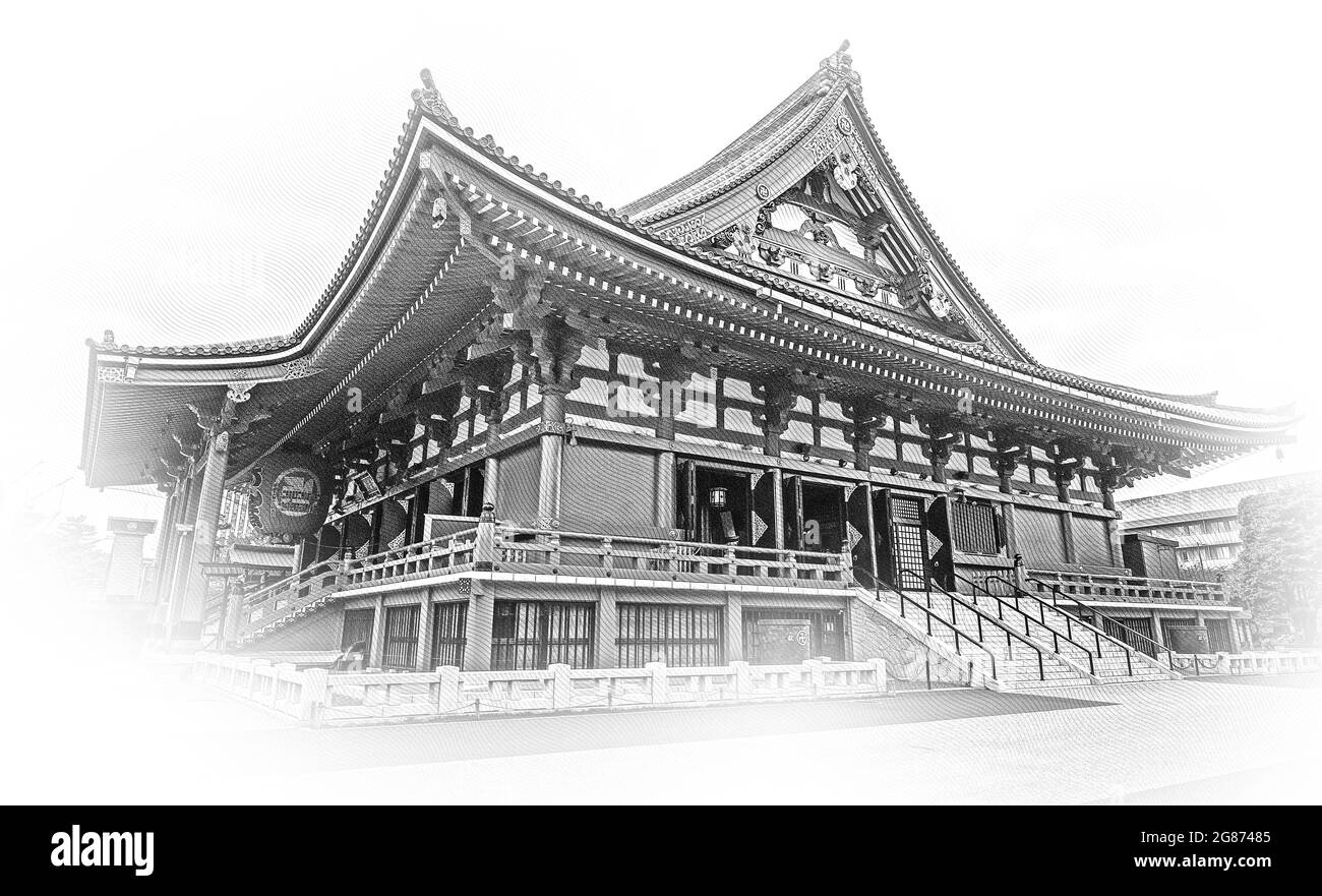 Più famoso tempio a Tokyo - Il Senso-Ji Tempio di Asakusa Foto Stock