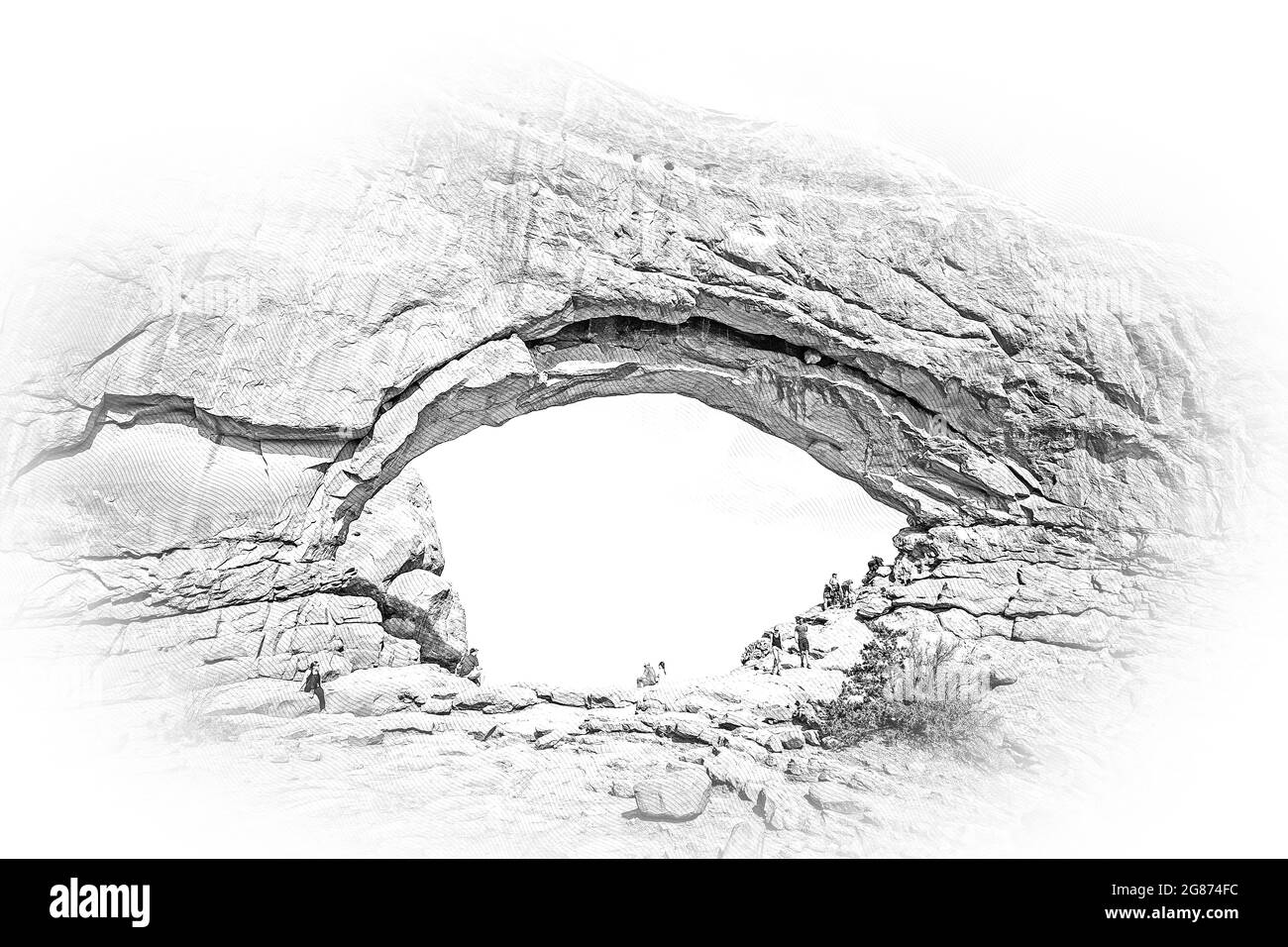 I fori nelle rocce al Parco Nazionale di Arches Foto Stock