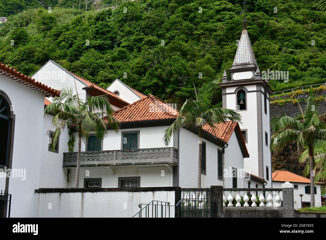 Igreja Matriz de Vila Franca da Serra, Chiesa principale di Vila Franca da Serra, São Vicente, Madeira, Portogallo, Europa Foto Stock