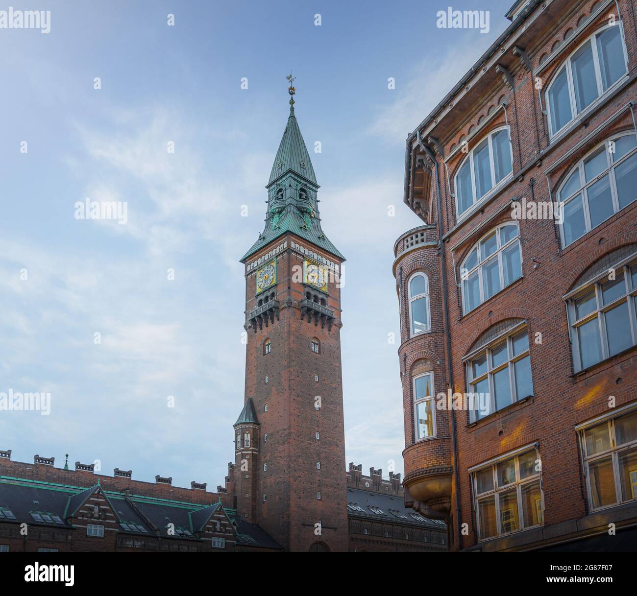 Torre del Municipio di Copenhagen - Copenhagen, Danimarca Foto Stock