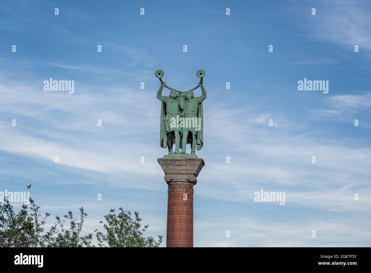 Lur Blowers Monument column - Copenhagen, Danimarca Foto Stock