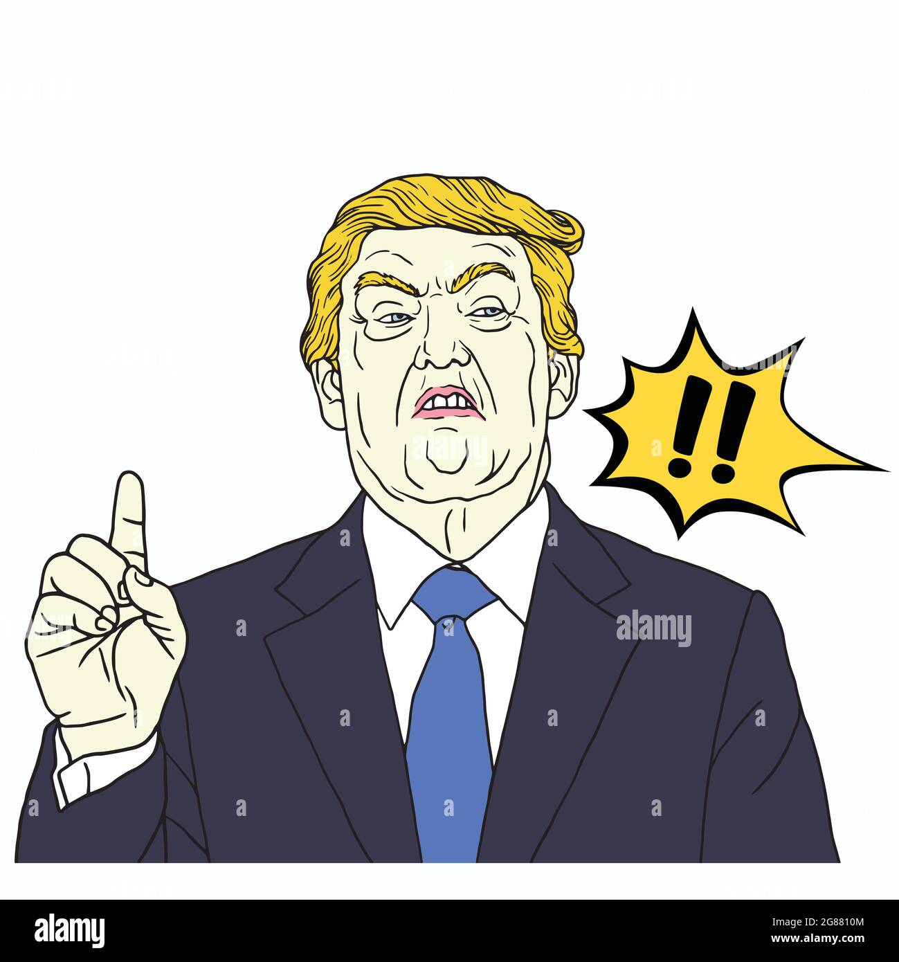 Donald Trump gridando. Illustrazione grafica pop vettoriale Illustrazione Vettoriale