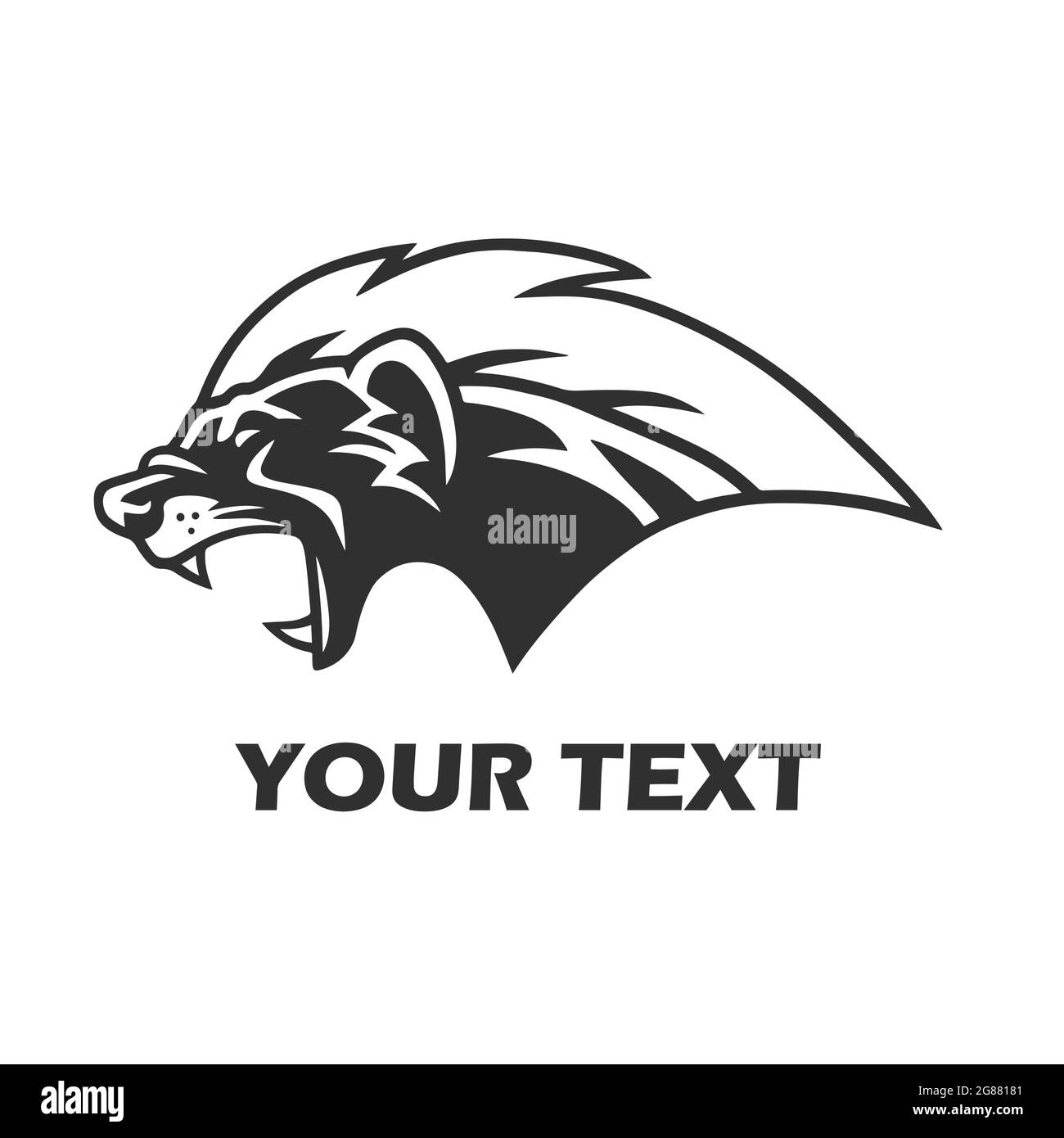 Modello con logo mascotte di Honey Badger Illustrazione Vettoriale