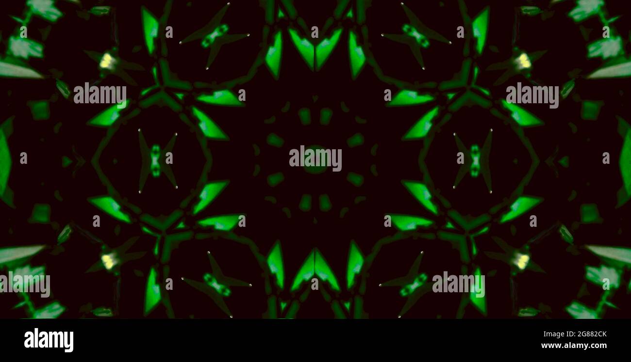 sfondo verde foglia kaleidoscope sfondo Foto Stock