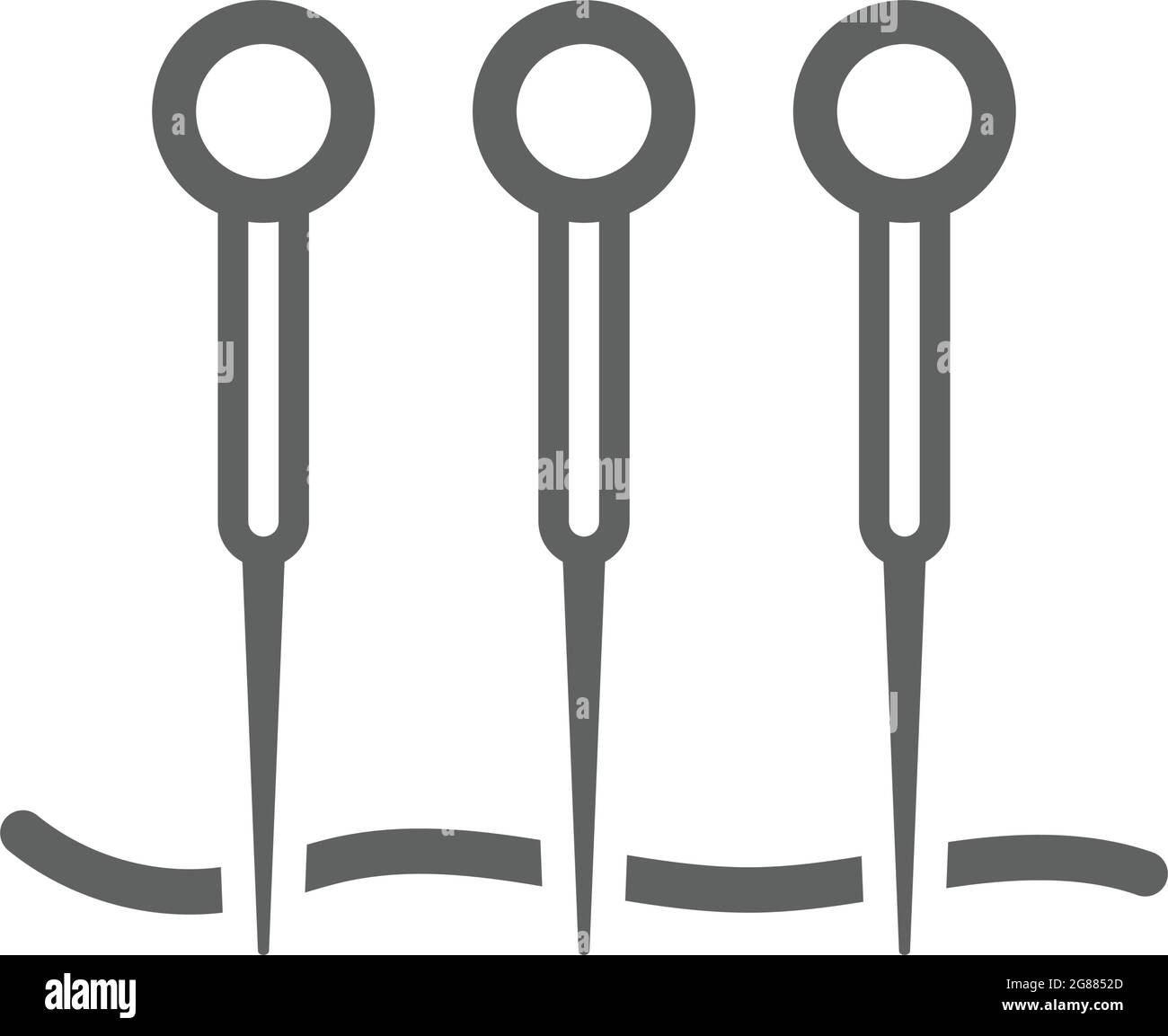 Agopuntura, icona aghi - uso per scopi commerciali, supporti di stampa, web o qualsiasi tipo di progetto. File EPS vettoriale. Illustrazione Vettoriale