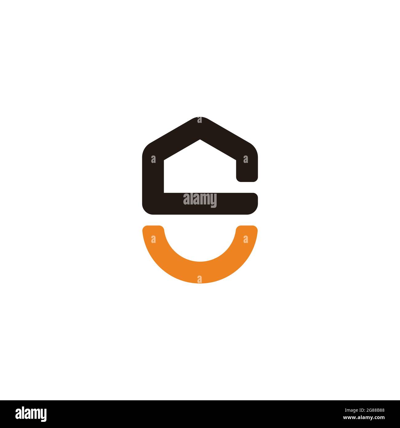 lettera s sorriso home forma semplice vettore geometrico logo Illustrazione Vettoriale