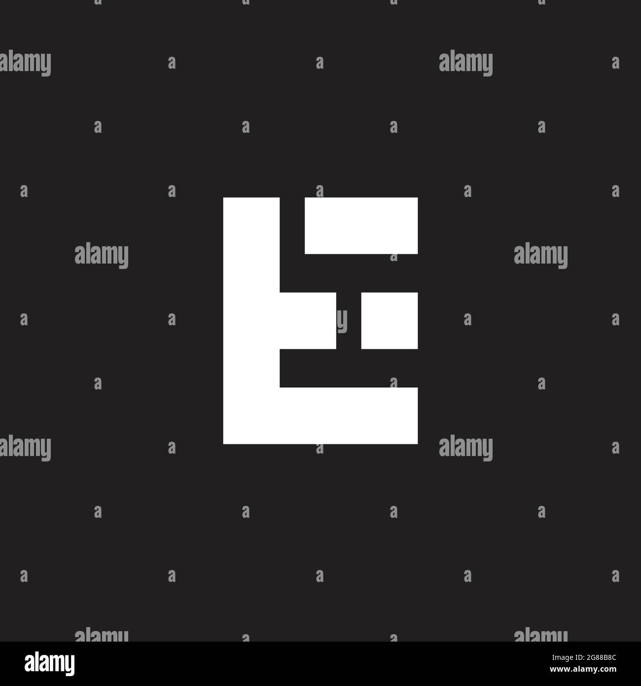 letter et simple geometric slice logo vettoriale Illustrazione Vettoriale