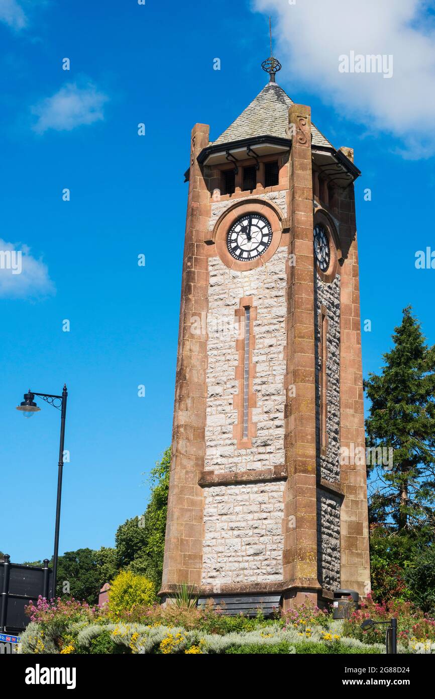 The Clock Tower di Thomas Huddleston in Grange Over Sands, Cumbria, Inghilterra, Regno Unito Foto Stock