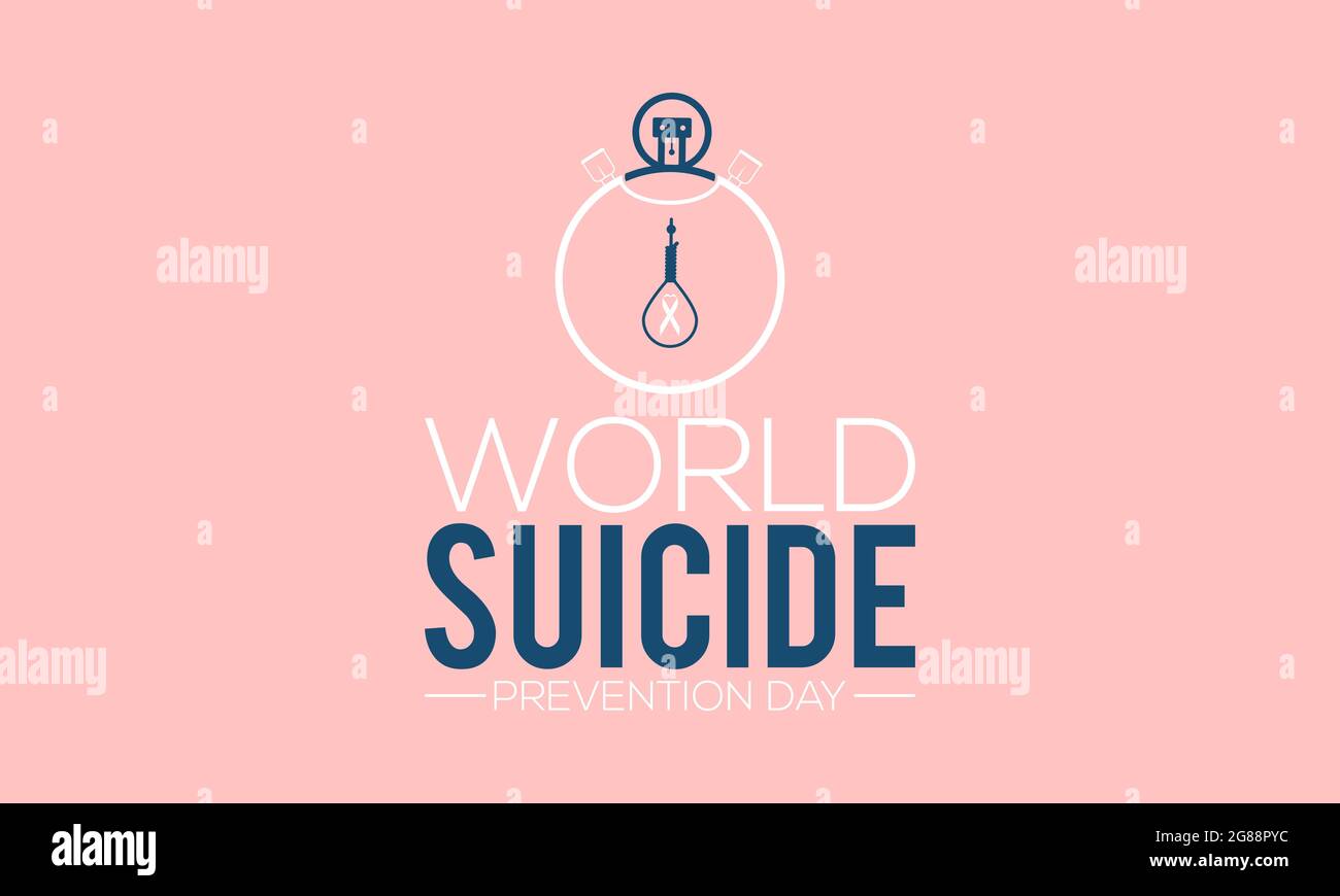 Banner, poster, scheda, sfondo del giorno della prevenzione del suicidio mondiale. Illustrazione Vettoriale