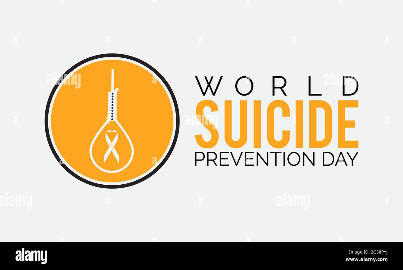 Banner, poster, scheda, sfondo del giorno della prevenzione del suicidio mondiale. Illustrazione Vettoriale