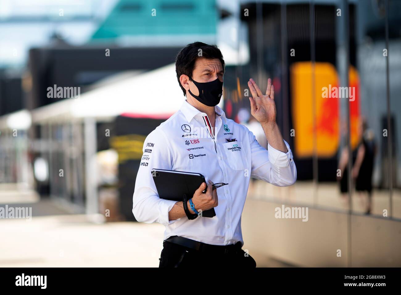 Silverstone, Regno Unito. 18 luglio 2021. Toto Wolff (GER), azionista e Direttore Esecutivo di Mercedes AMG F1. Gran Premio di Gran Bretagna, domenica 18 luglio 2021. Silverstone, Inghilterra. Credit: James Moy/Alamy Live News Foto Stock