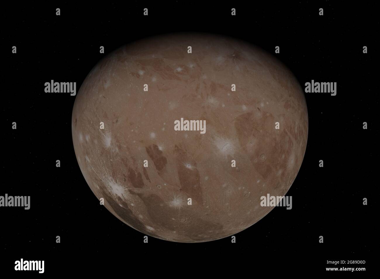 18 luglio 2021. Il 7 giugno 2021, la navicella spaziale Juno della NASA è volata più vicino alla luna più grande di Giove, Ganymede, rispetto a qualsiasi altra navicella spaziale in più di due decenni, offrendo spettacolari scorci sia della ghiaiosa orba che del gigante del gas. Il flyby è stato il primo sguardo da vicino alla grande luna da quando l'orbitante Galileo della NASA ha volato per l'ultima volta nel 2000. Meno di un giorno dopo, Juno ha fatto il suo 34esimo flyby di Jupiter, correndo sulla sua atmosfera vagante da pole a pole in meno di tre ore. Crediti NASA/UPI: Notizie dal vivo UPI/Alamy Foto Stock