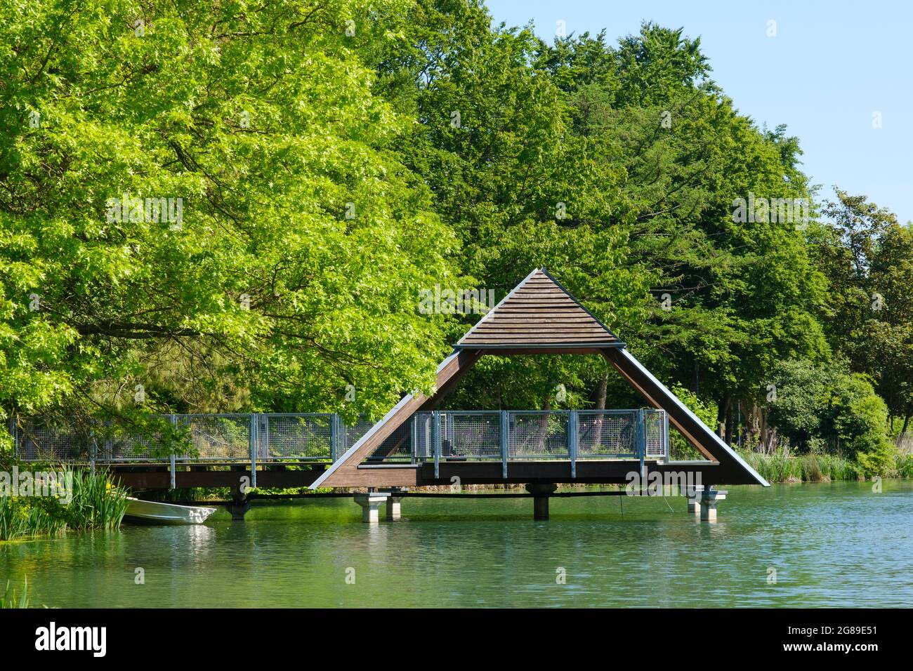 Piattaforma panoramica presso i giardini termali di Bad Sassendorf, Nord Reno-Westfalia, Germmany, Europa Foto Stock