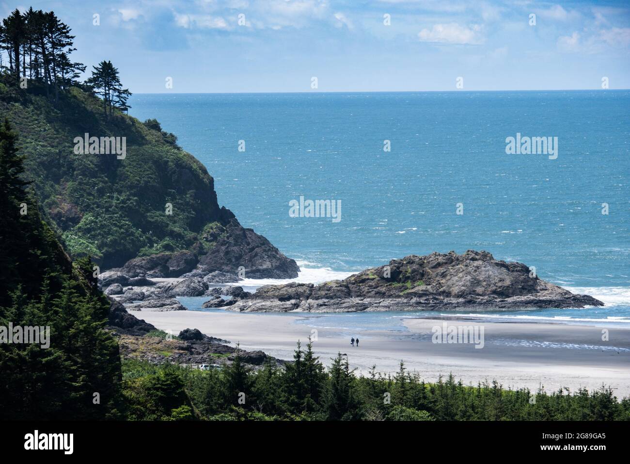 Passeggiate in spiaggia lungo l'Oceano Pacifico sulla penisola olimpica di Washington state, USA, Pacifico nord-occidentale. Foto Stock