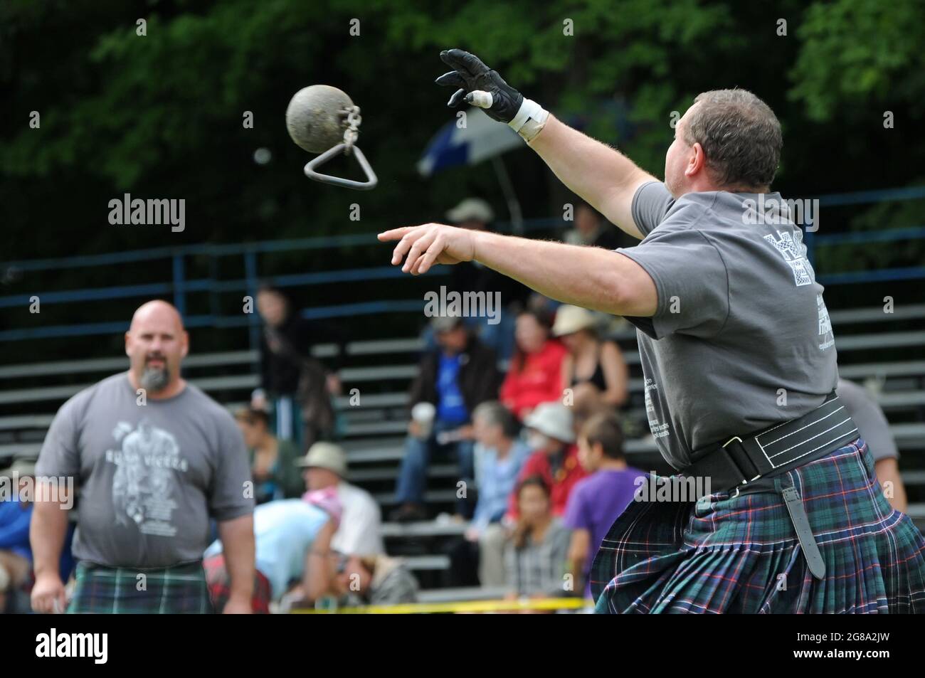 Lancio del martello, gara scozzese di Highland Foto Stock