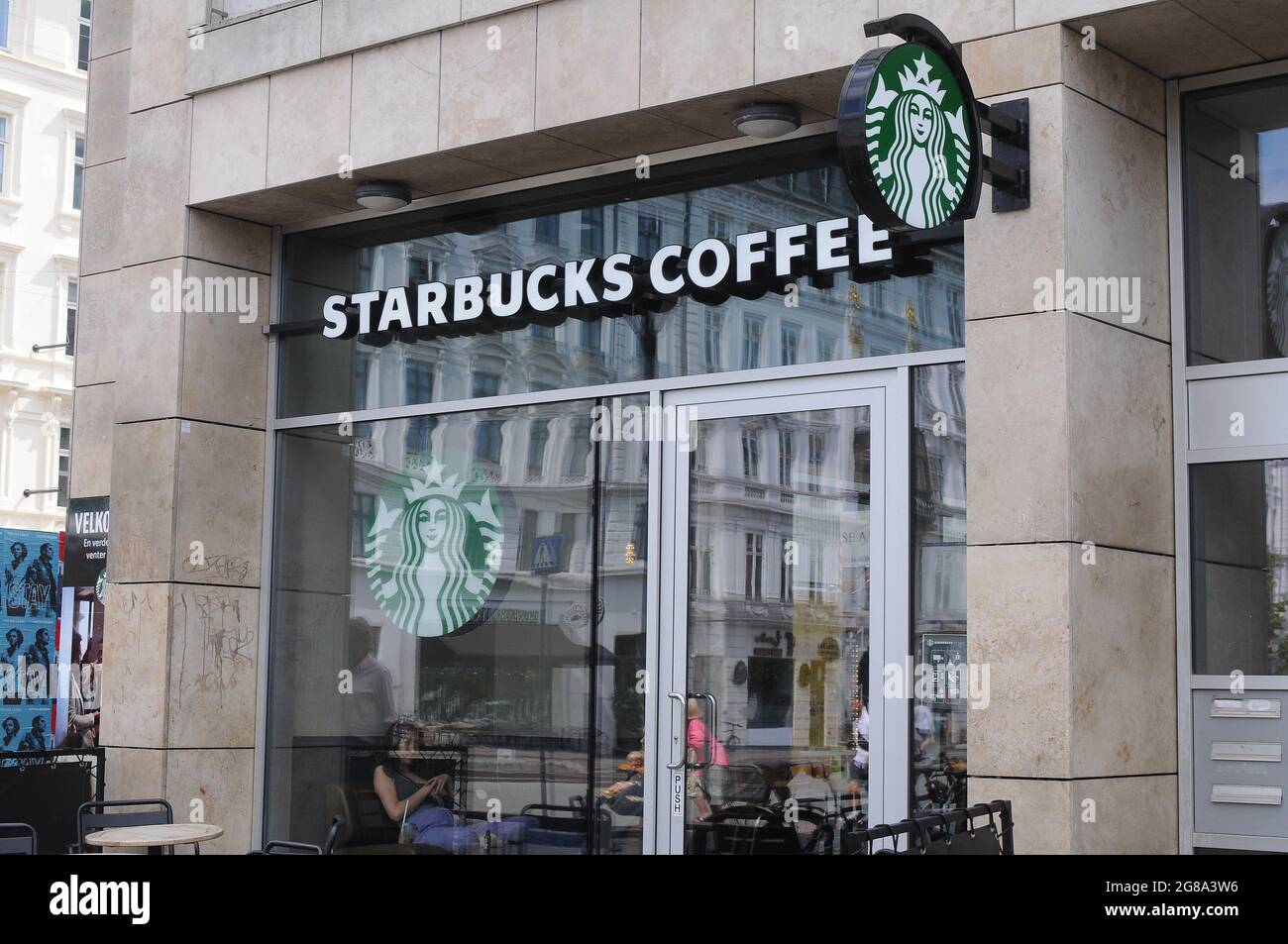 Copenhagen, Danimarca.18 luglio 2021, Seattle starbucks Coffee chain nella capitale danese Copenhagen Danimarca. (Foto..Francis Joseph Dean/Dean Pictures) Foto Stock