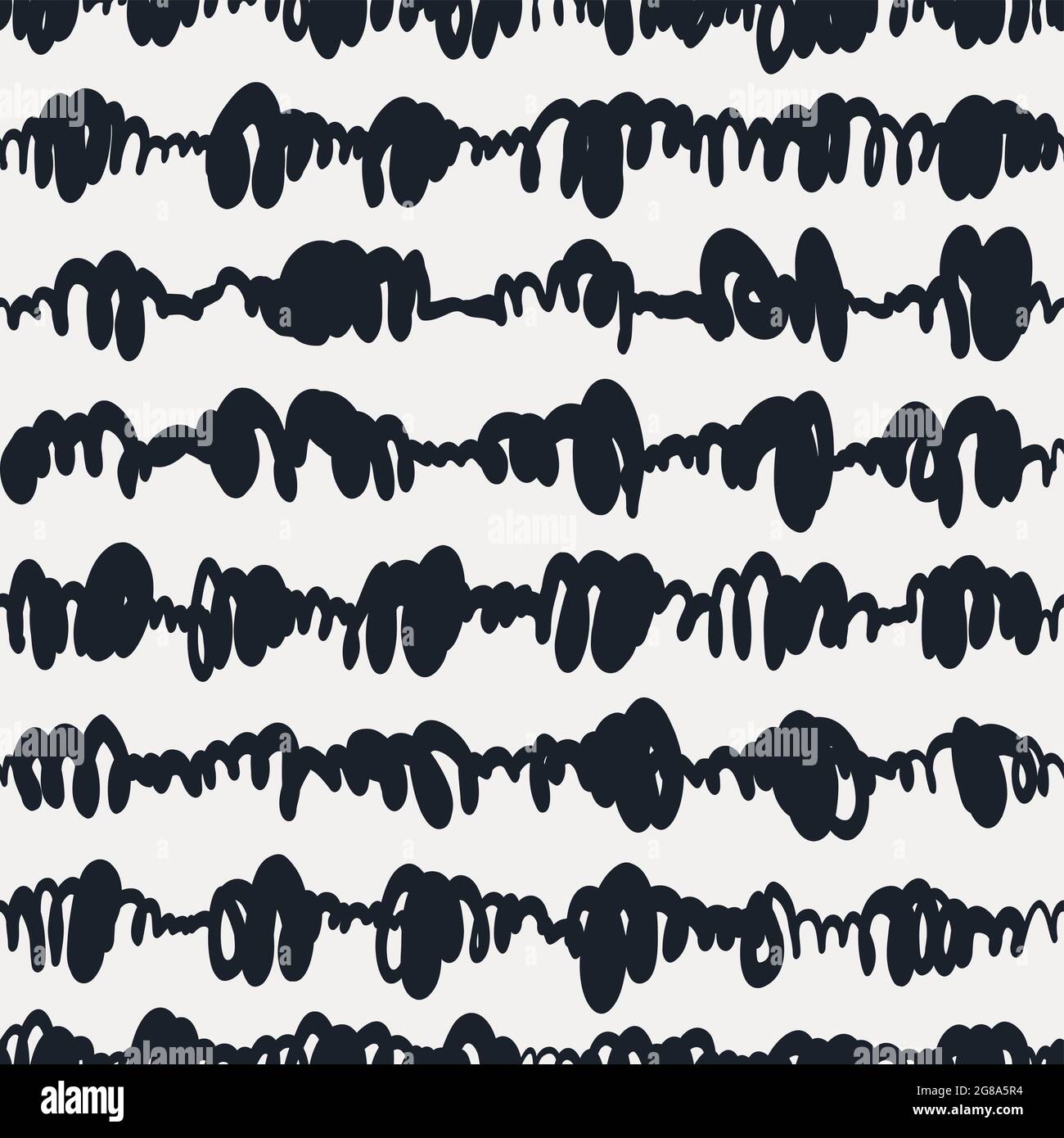 Tracciare un motivo senza giunture. Doodle disegnato a mano sfondo senza cuciture Illustrazione Vettoriale