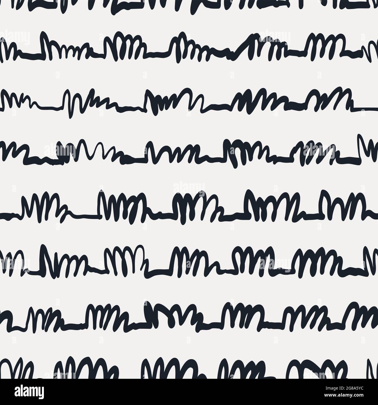 Tracciare un motivo senza giunture. Doodle disegnato a mano sfondo senza cuciture Illustrazione Vettoriale