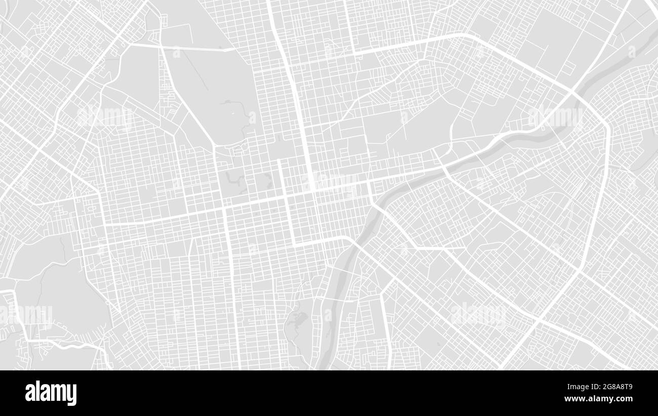 Sapporo bianco e grigio chiaro Mappa vettoriale dell'area della città, strade e cartografia dell'acqua. Formato widescreen, design piatto digitale Illustrazione Vettoriale
