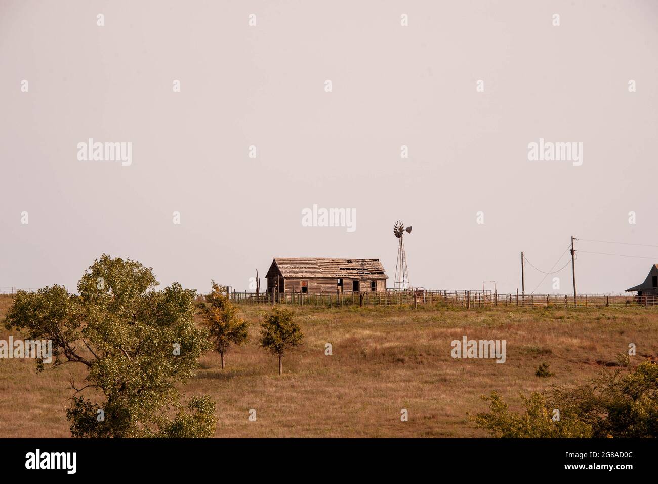 Down Country Roads, Custer County, OK. Foto Stock