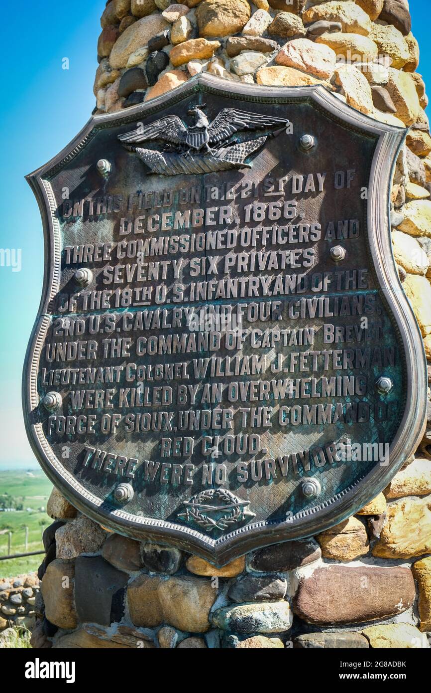 Luogo del massacro di Fetterman, vicino a Story, Wyoming. Foto Stock