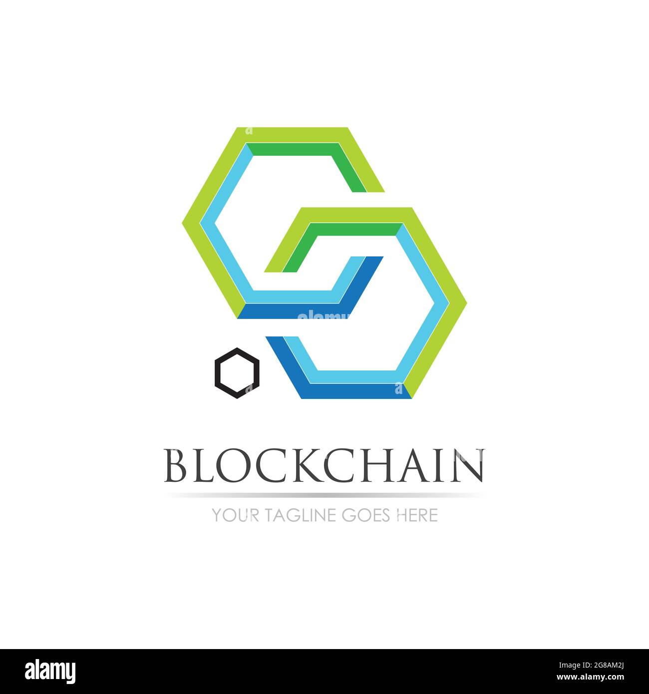 Icona della tecnologia con logo a forma di catena. Digital Vector Modern Symbol. Ispirazione per il design del logo aziendale. Illustrazione Vettoriale