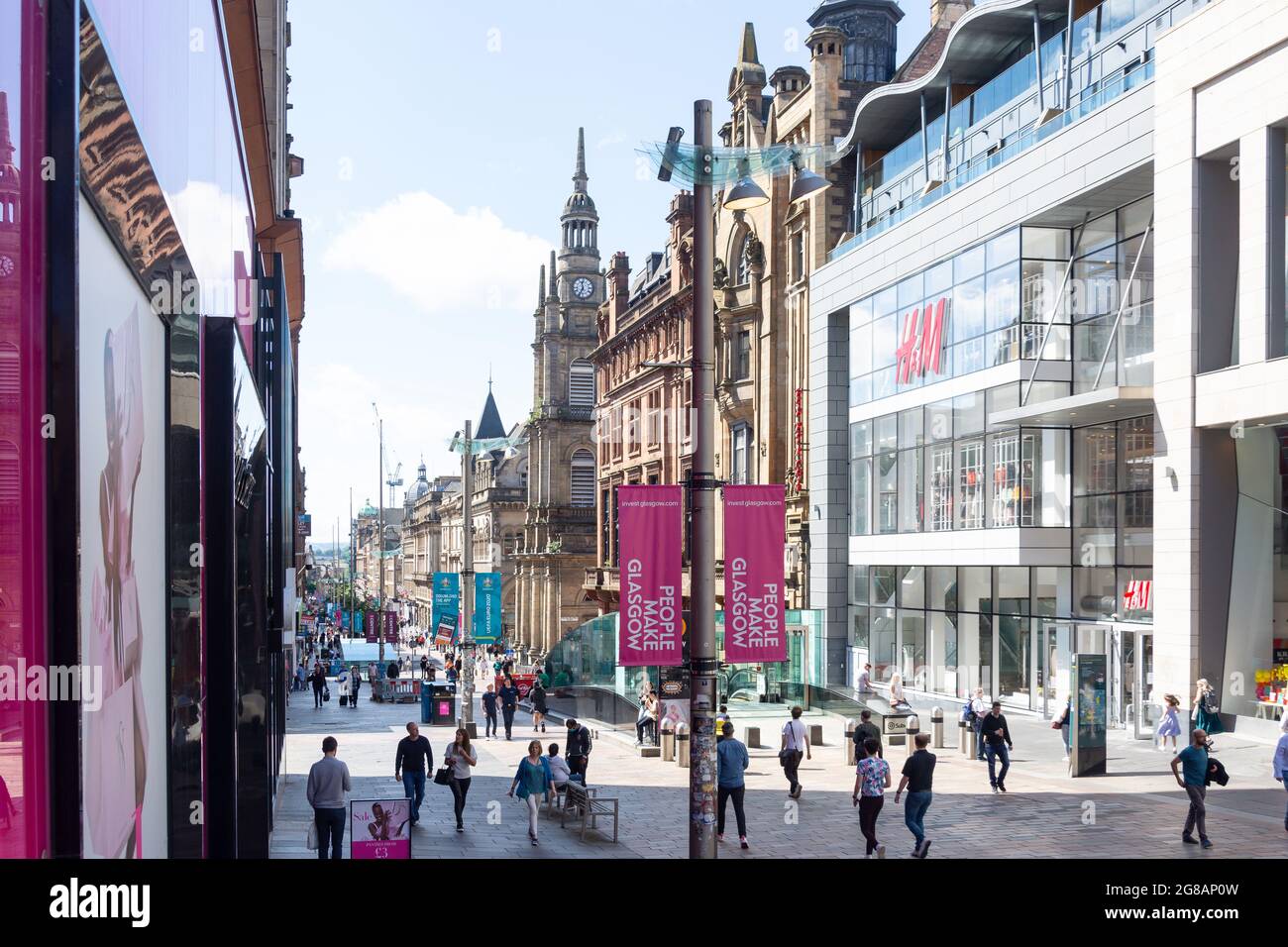 Via pedonale Buchanan, Glasgow City, Scozia, Regno Unito Foto Stock