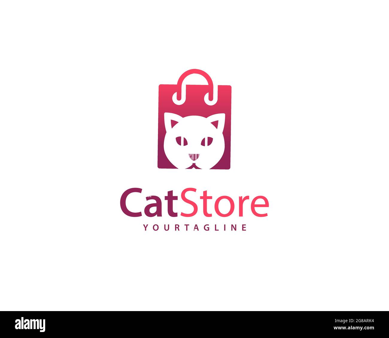 Marchio CatStore per il negozio di gatti e il logo degli animali domestici , può essere utilizzato per il gatto e tutti i negozi di gatti domestici simili, vettore a strati completi e facile da modificare un Illustrazione Vettoriale