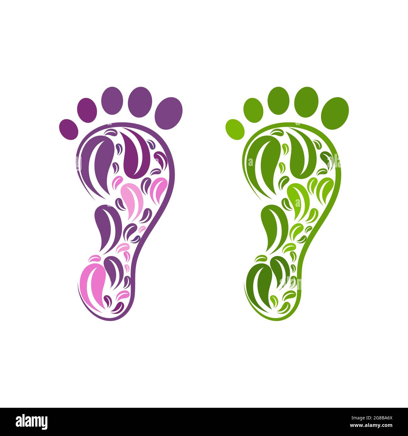 Logo di cura del piede modello di icona vettoriale disegno di illustrazione Illustrazione Vettoriale