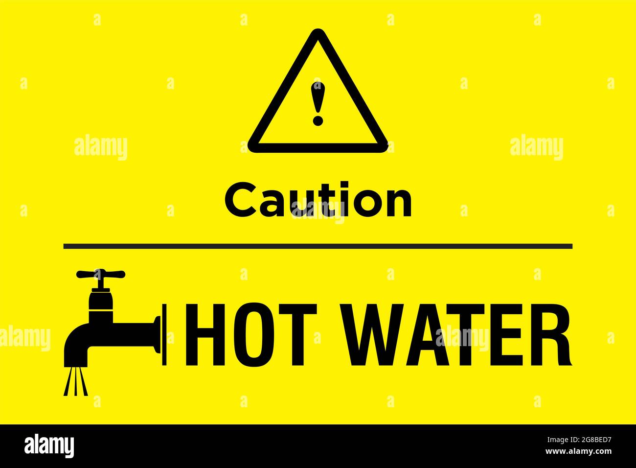 grafica vettoriale di cartellone con il segno dell'acqua calda Illustrazione Vettoriale