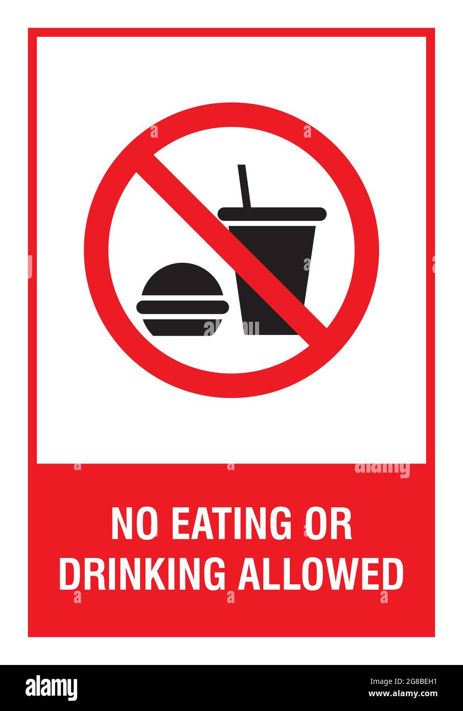 Nessun segno di mangiare o bere, illustrazione vettoriale Illustrazione Vettoriale