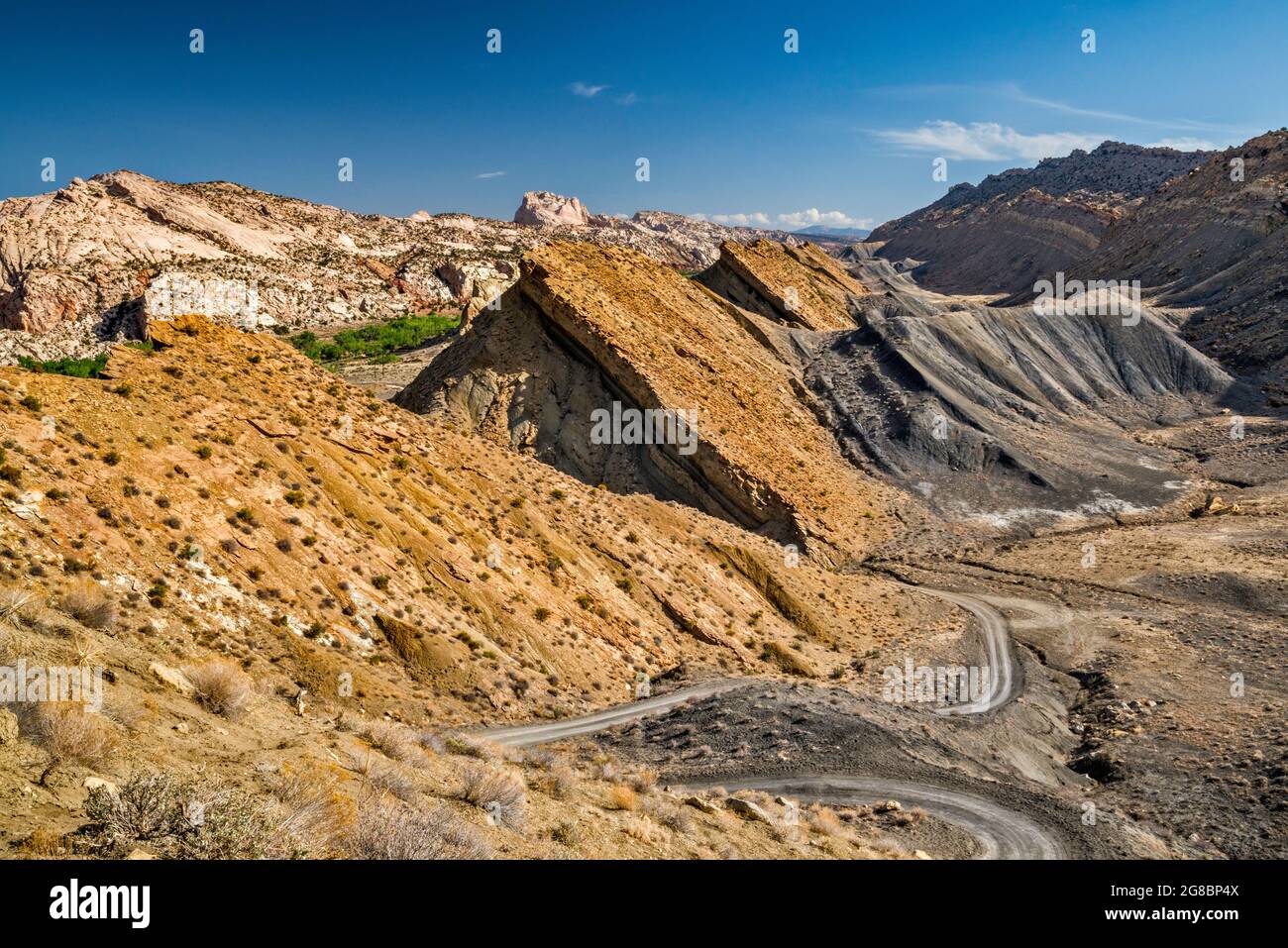 Il Cockscomb serrated Ridge, Cottonwood Canyon, vista da Brigham Plains Road, Kaiparowits Unit, Grand Staircase Escalante National Monument, Utah Foto Stock