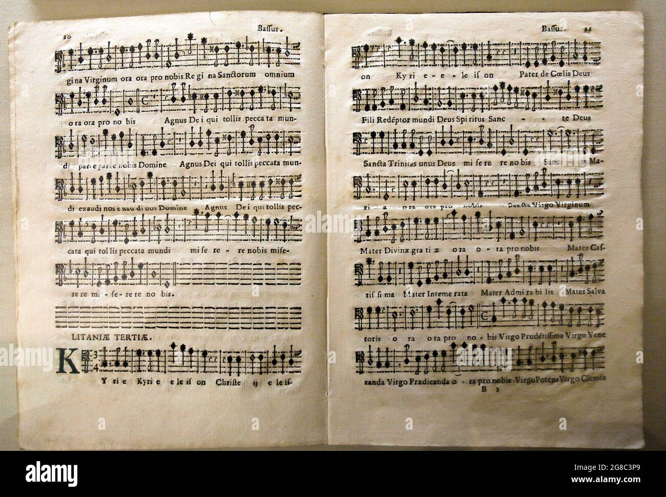 Italia Emilia Romagna Museo della musica Bologna - Museo della musica - spartito musicale antico Foto Stock