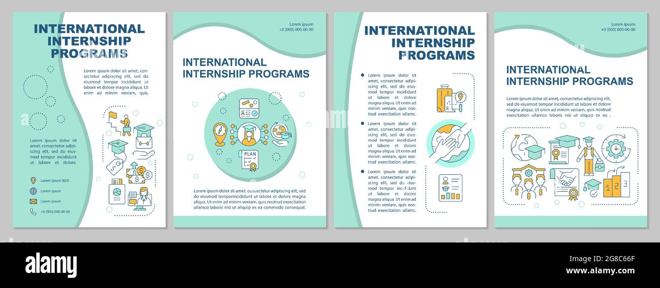 Modello di brochure per i programmi internazionali di stage Illustrazione Vettoriale