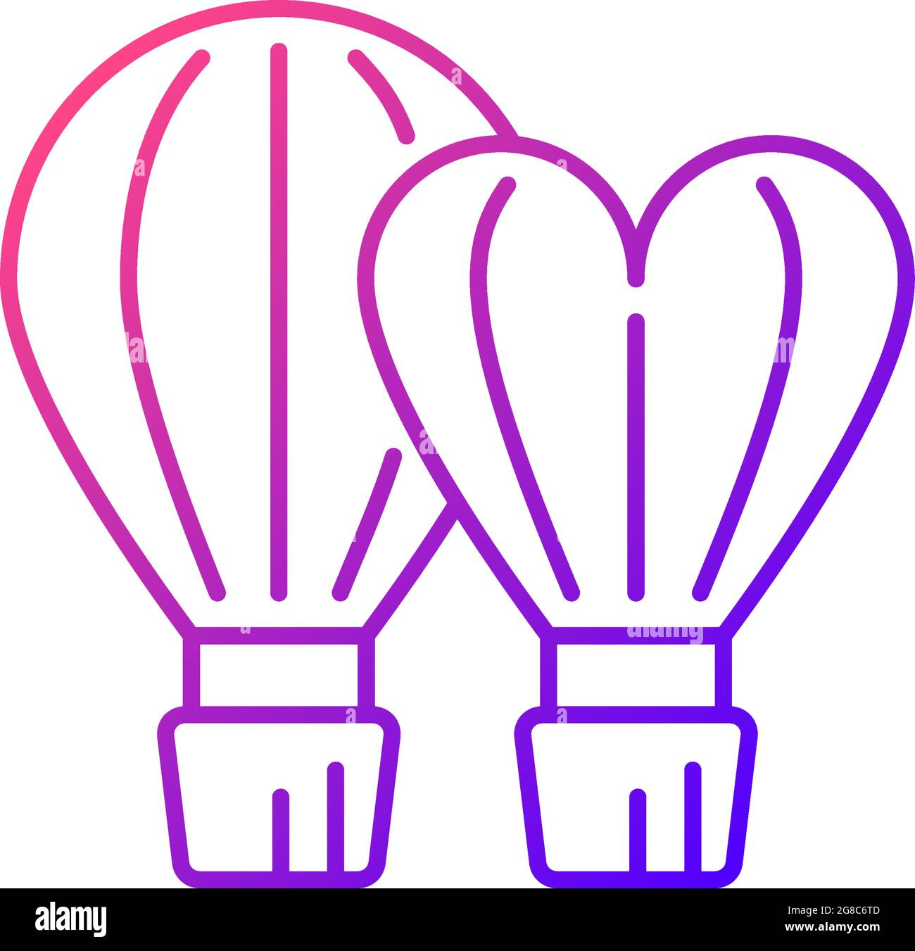 Taiwan International Balloon festival gradiente vettore lineare icona. Illustrazione Vettoriale