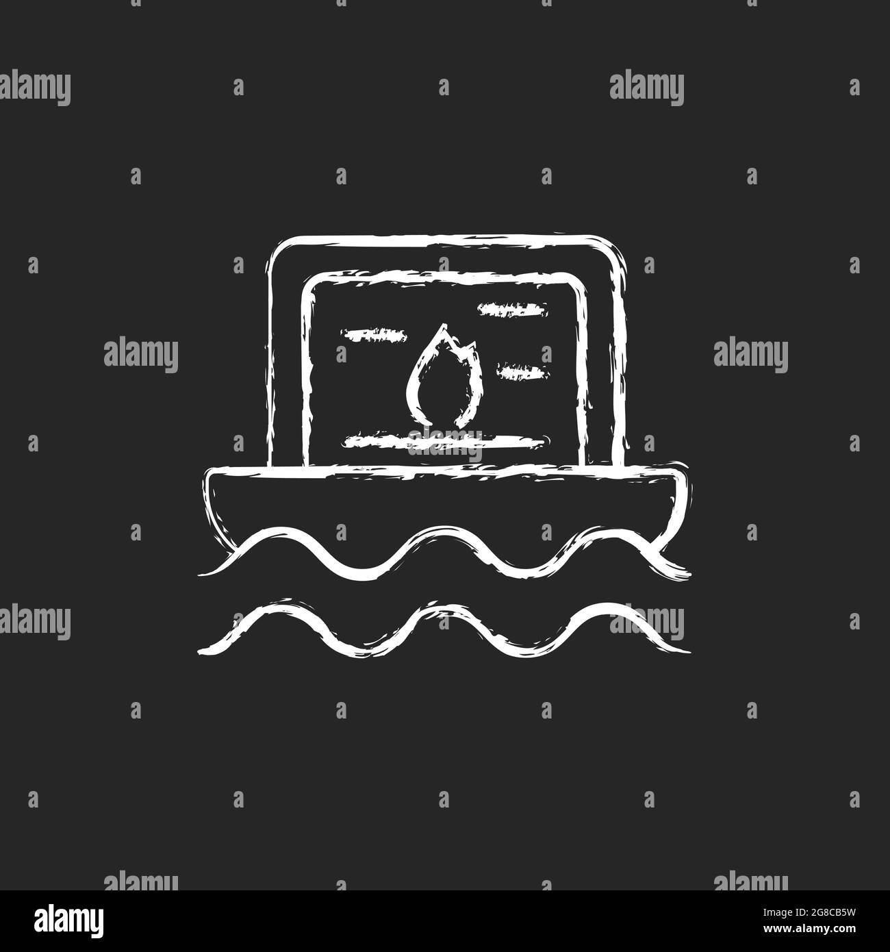 Taiwan lanterne d'acqua gesso icona bianca su sfondo scuro. Illustrazione Vettoriale