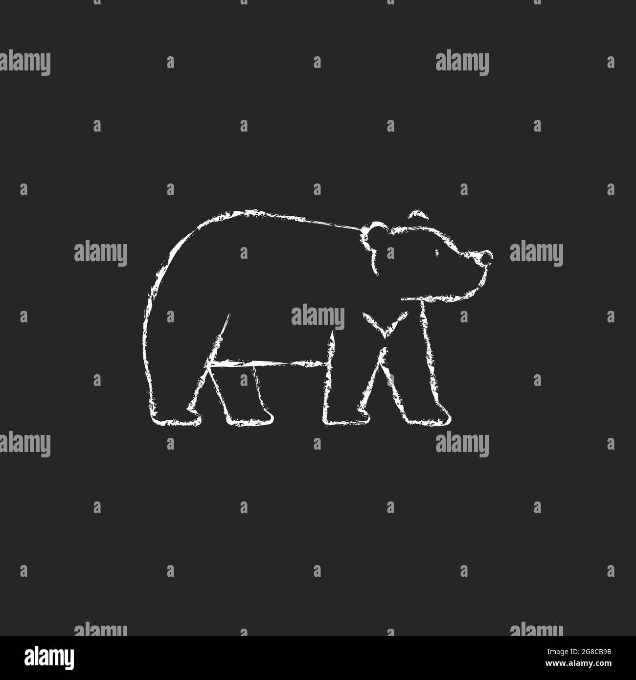 L'icona dell'orso di Formosan gesso bianco su sfondo scuro. Illustrazione Vettoriale