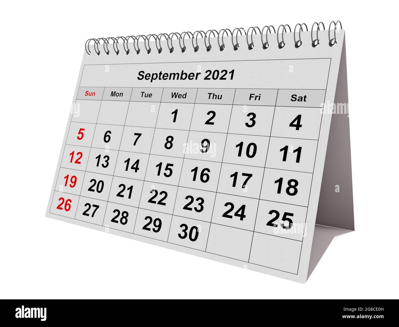 Una pagina del calendario mensile annuale - Settembre 2021 Foto stock -  Alamy