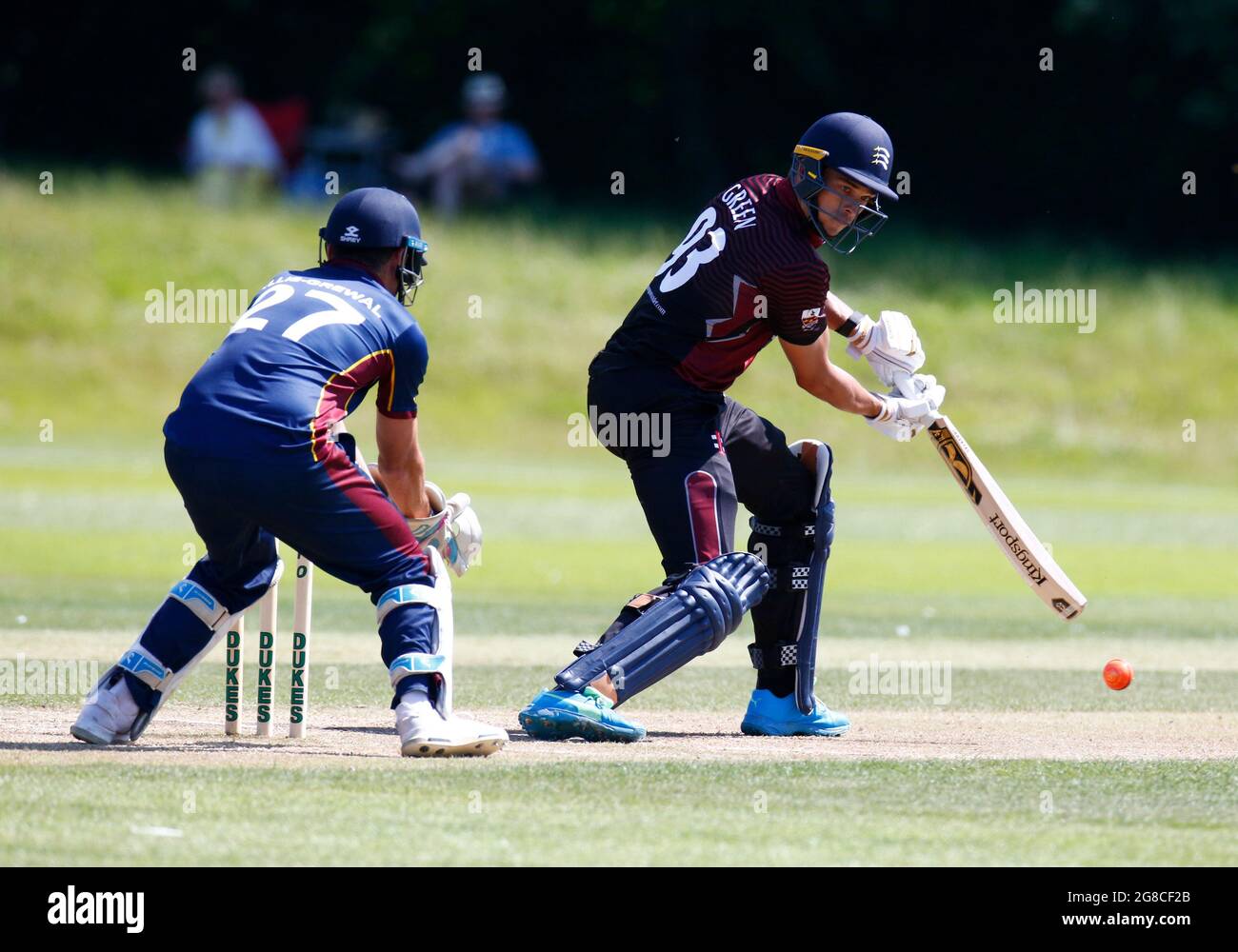 BILLERICAY, Regno Unito, LUGLIO 18: Christopher Green di Brentwood CC e Middlesexdurante Dukes Essex T20 Competition - finale tra Wanstead e Sn Foto Stock