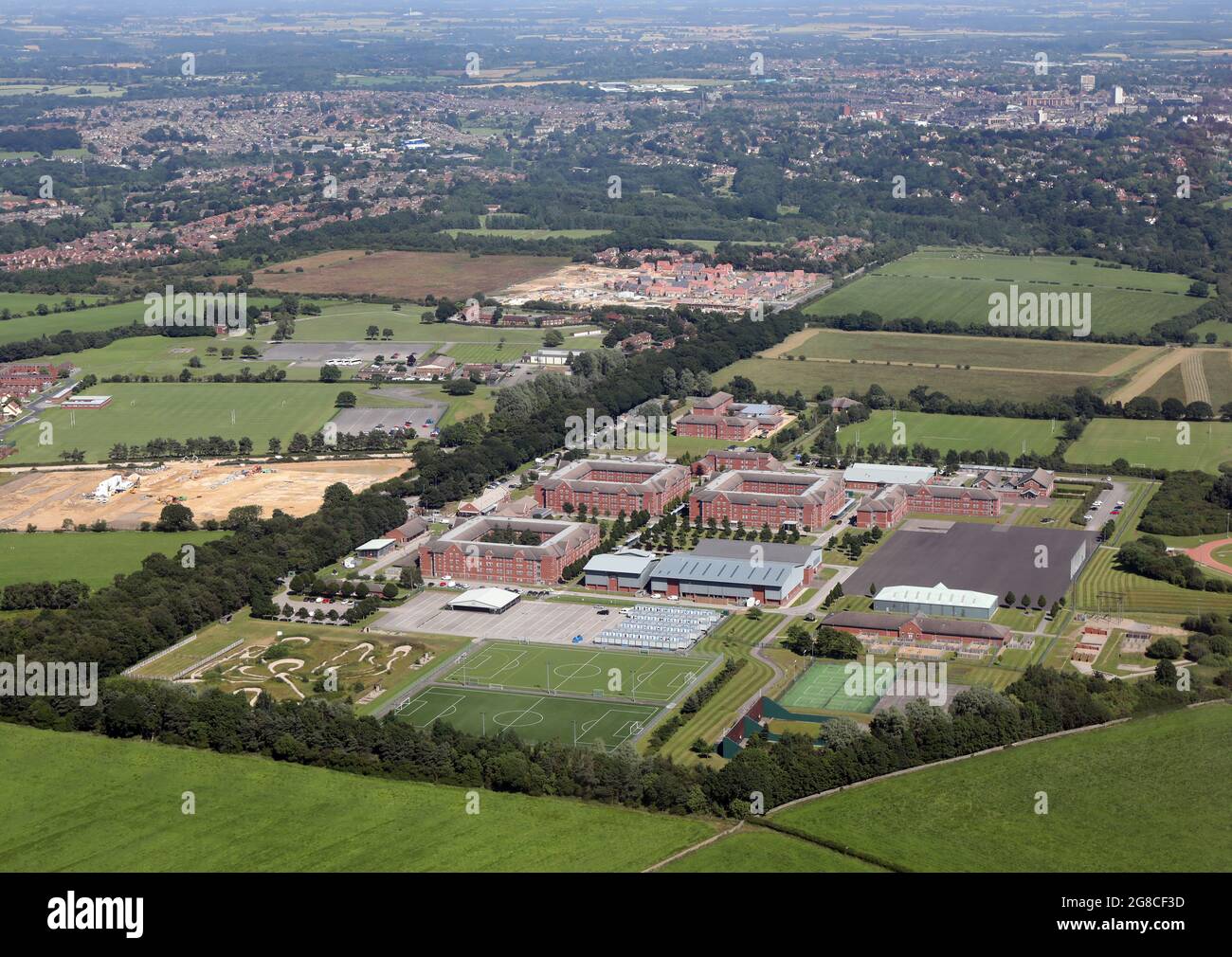 Veduta aerea dell'Army Foundation College di Harrogate, North Yorkshire Foto Stock