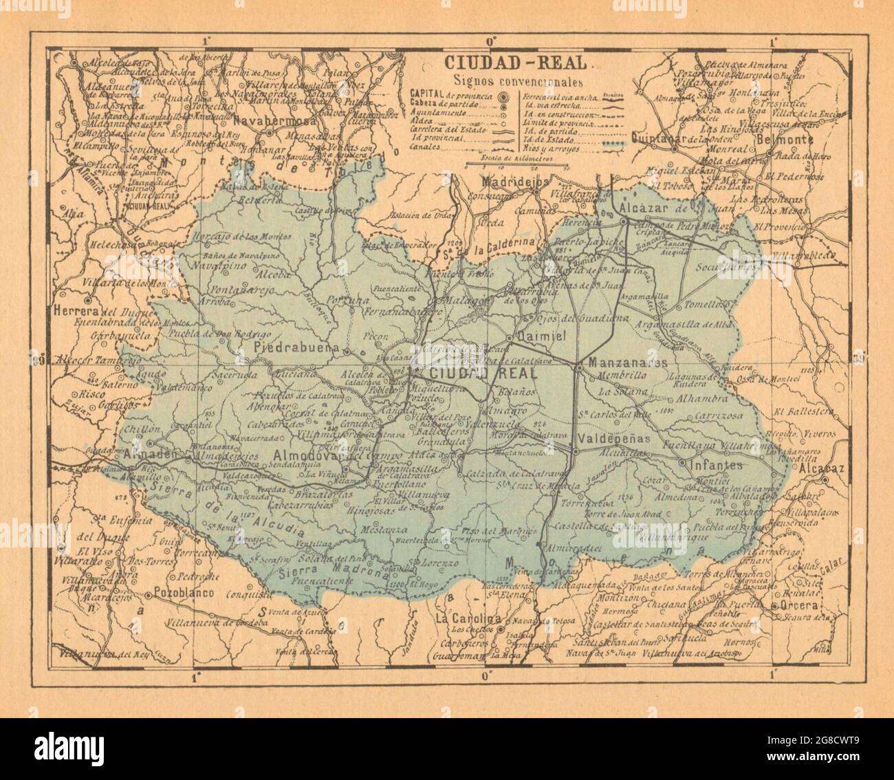 Mappa di ciudad real spagna immagini e fotografie stock ad alta