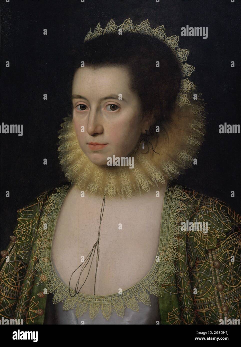 Lady Anne Clifford, contessa di Dorset, Pembroke e Montgomery, 14a baronessa di Clifford (1590-1676). Aristocratico inglese e patrono degli autori e della letteratura. Ritratto di William Larkin (ca.1580-1619). Olio su pannello (57,5 x 43,5 cm), ca.1618. National Portrait Gallery. Londra, Inghilterra, Regno Unito. Foto Stock