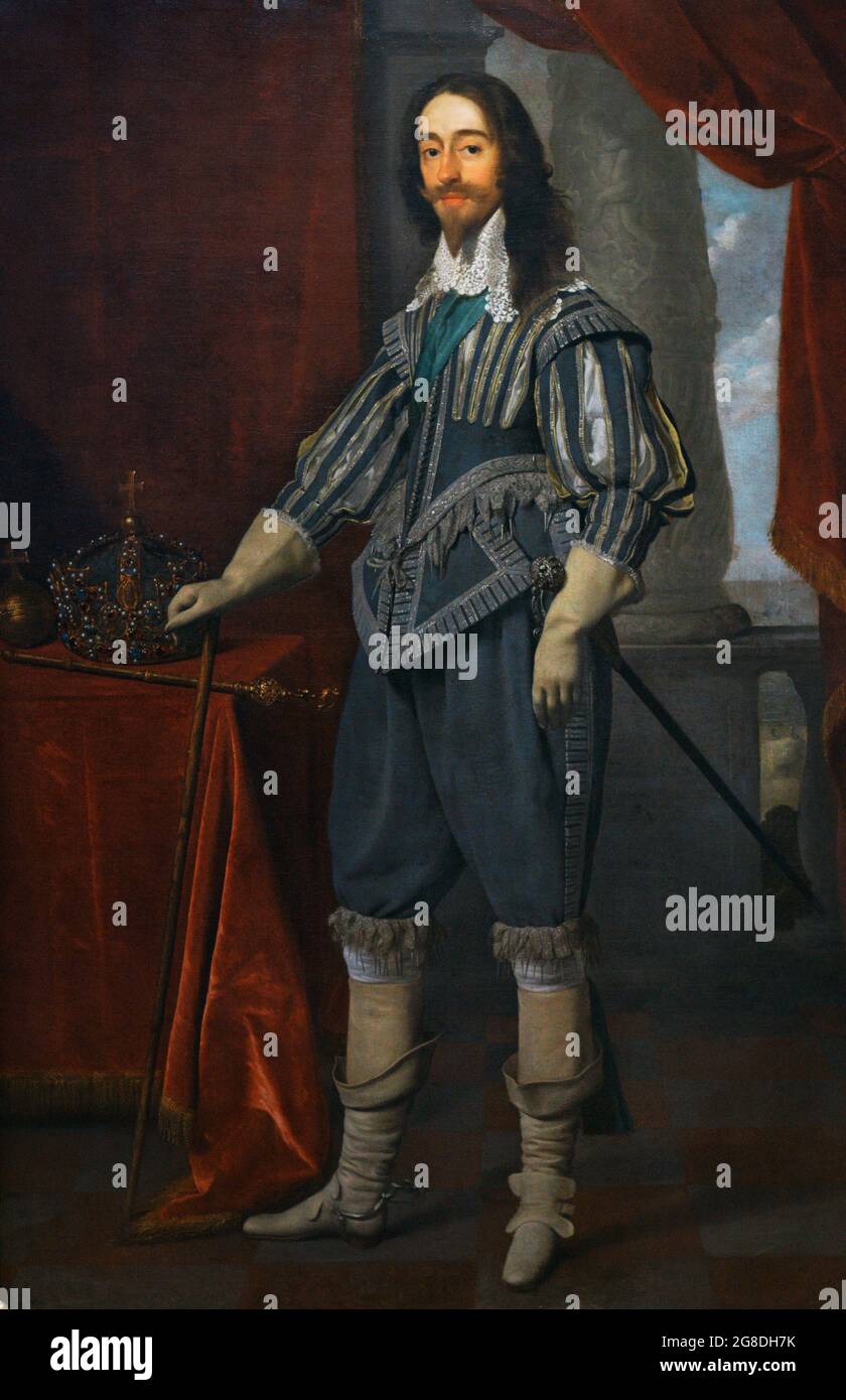 Carlo i (1600-1649). Re d'Inghilterra e Scozia. Ritratto di Daniel Mytens (ca. 1590-1647). Olio su tela (215,9 x 134,6 cm), 1631. National Portrait Gallery. Londra, Inghilterra, Regno Unito. Foto Stock