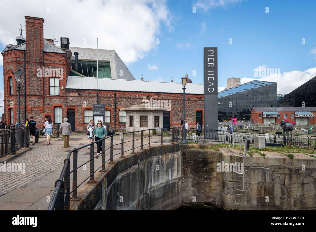 Siti storici di Liverpool. Il Pier Head. Foto Stock