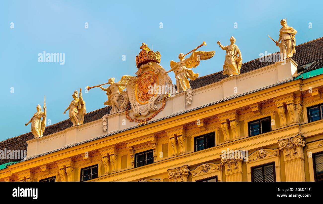 L'Hofburg è la residenza ufficiale e il luogo di lavoro del presidente austriaco Foto Stock