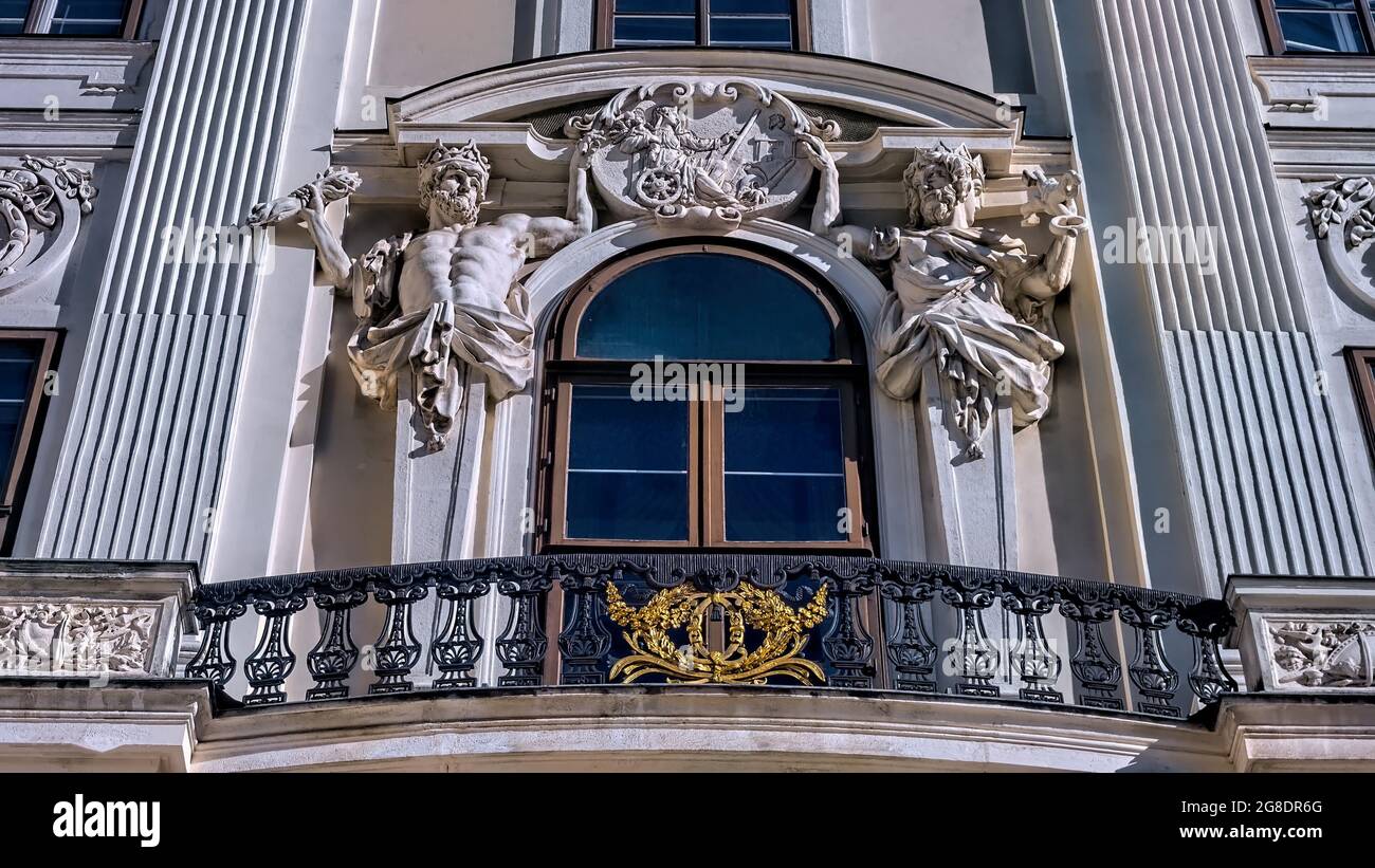 Architettura classica a Vienna, Austria. Foto Stock