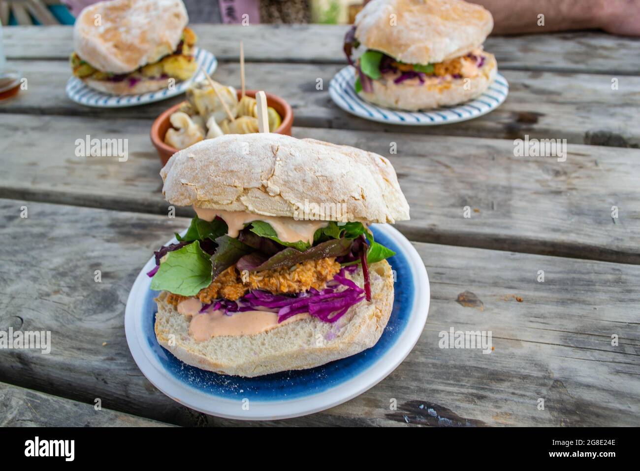 Panini granchio in Instow, Devon Foto Stock