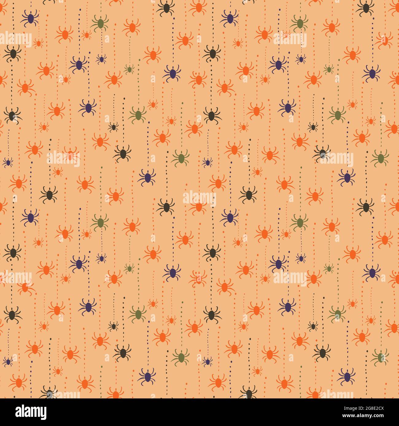 Un semplice ragni senza giunture vettore halloween modello Illustrazione Vettoriale