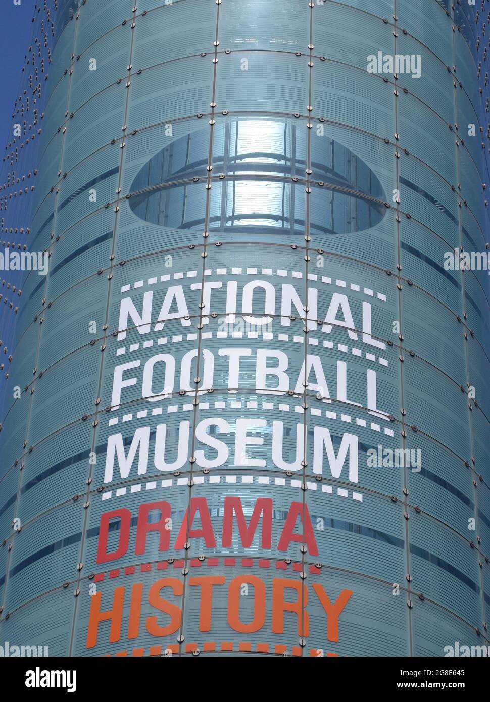 Il National Football Museum nel centro di Manchester, Inghilterra, Regno Unito. Foto Stock