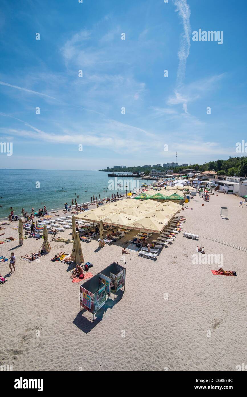 Spiaggia di Lanzheron, Odessa, Mar Nero, Ucraina Foto Stock